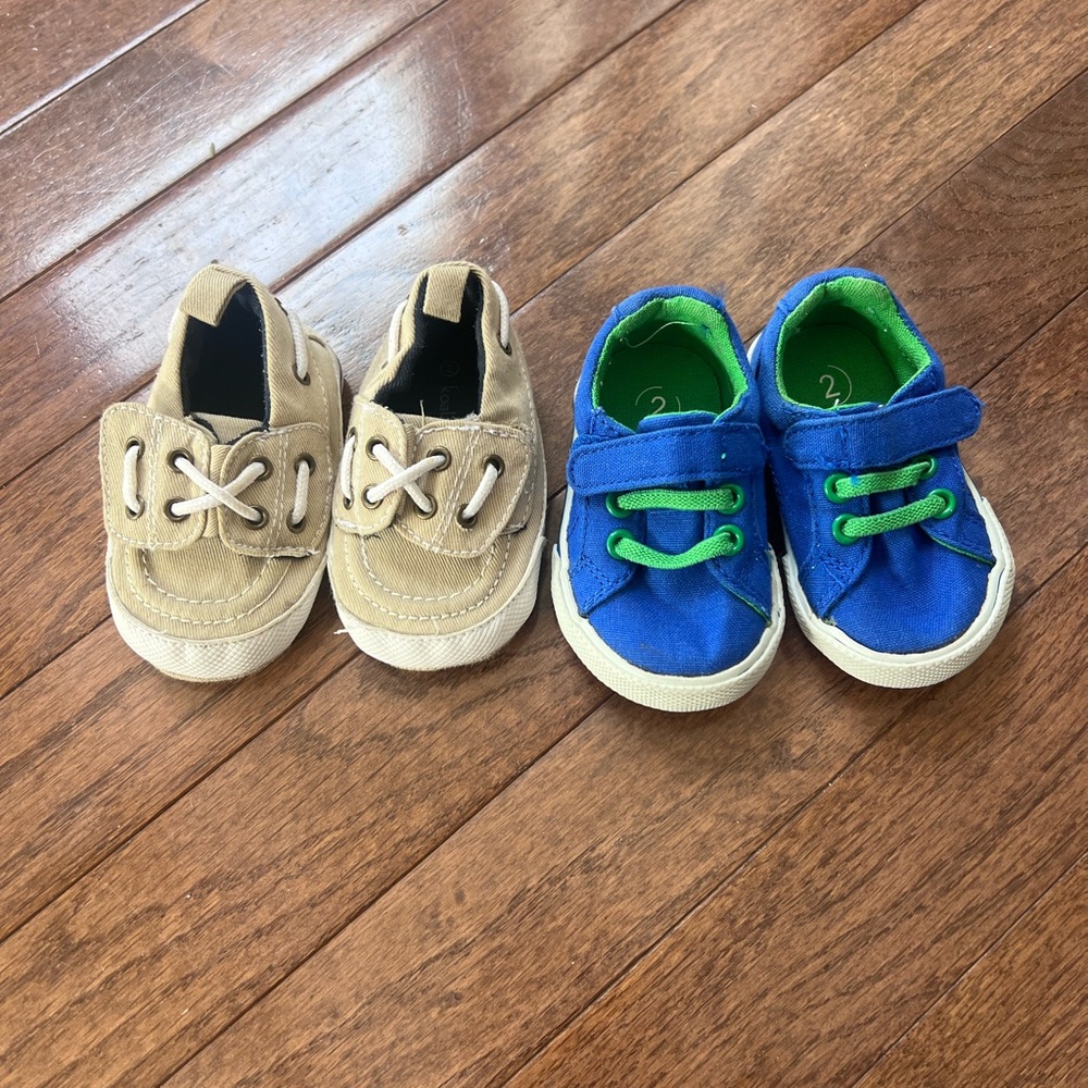 2 pairs Baby Boys Size 2 shoes
